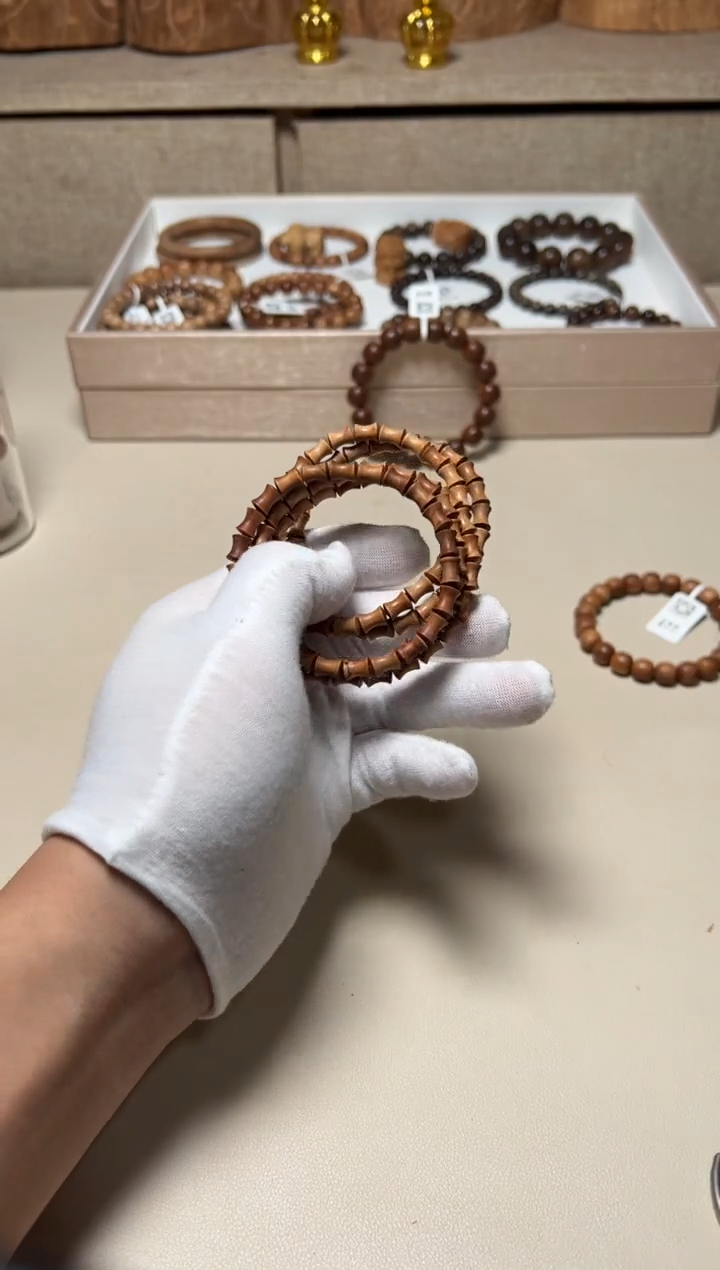 檀香木手串/手链顶老料老山檀香竹节单圈尾档福利发其一