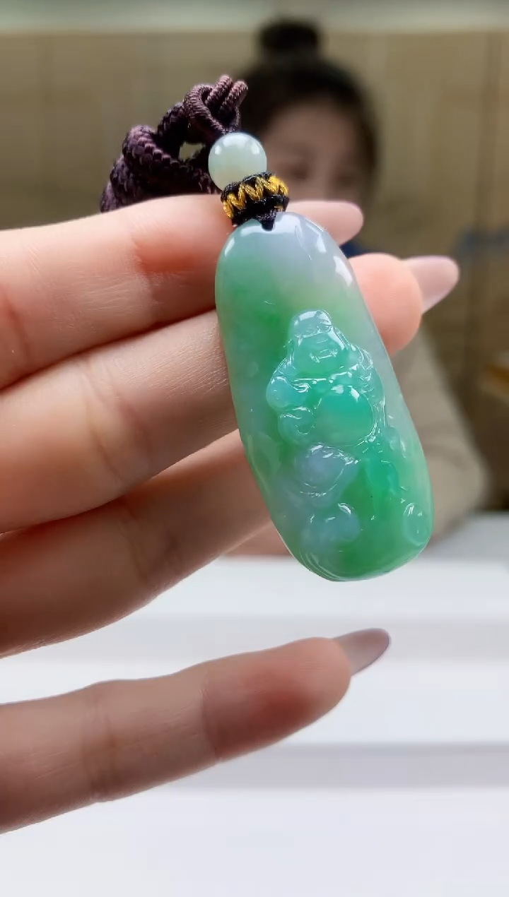 【闪购商品】定制翡翠未镶嵌5156ty-毛货挂件126
