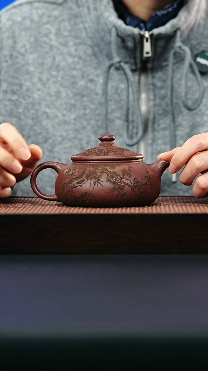 茶壶紫砂宜兴紫砂 寒江 高运冒汗泥 h282