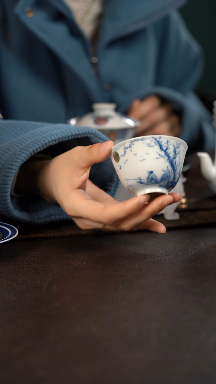 【闪购商品】杯702号HLX陶瓷山水撇口杯-*