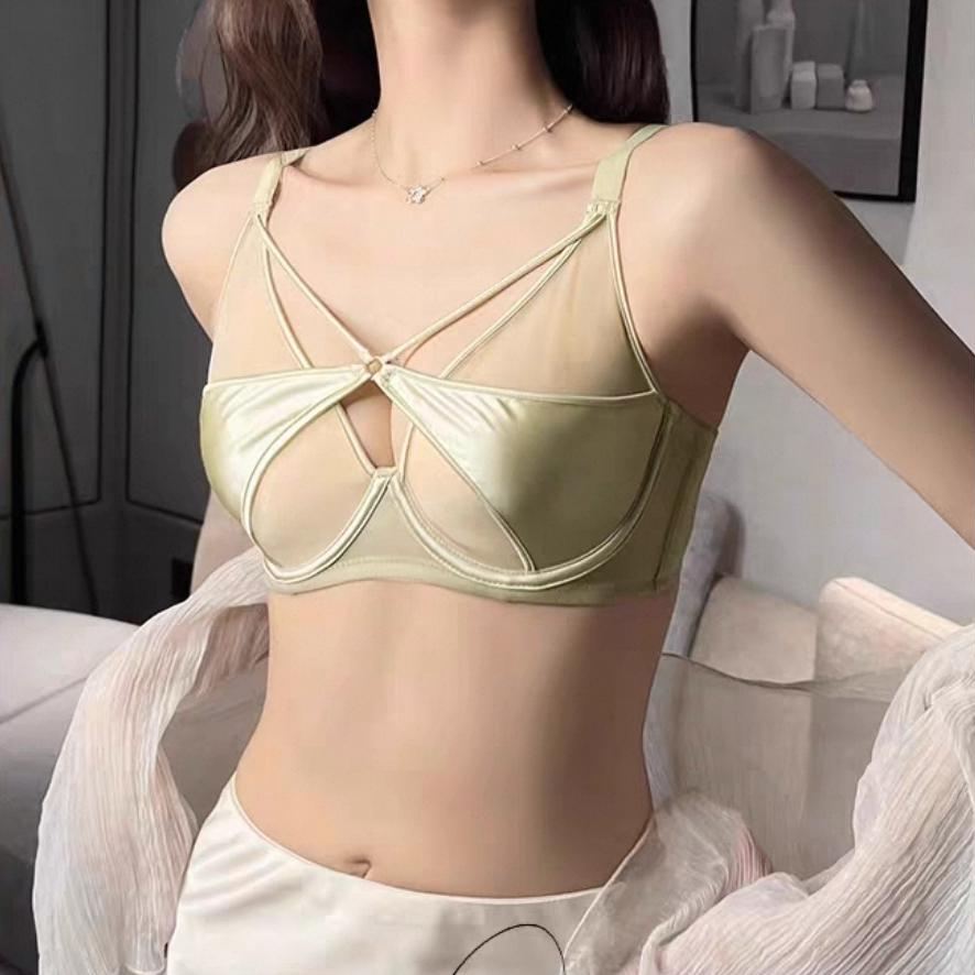 CD杯大胸显小薄纱透气大码防下垂收副乳文胸诱惑性感调整型内衣