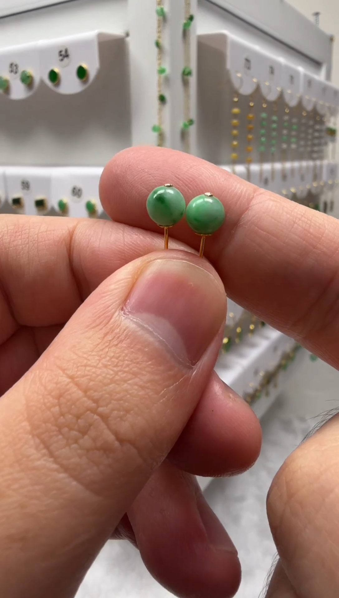 18K金镶嵌翡翠耳饰缅甸天然翡翠a货