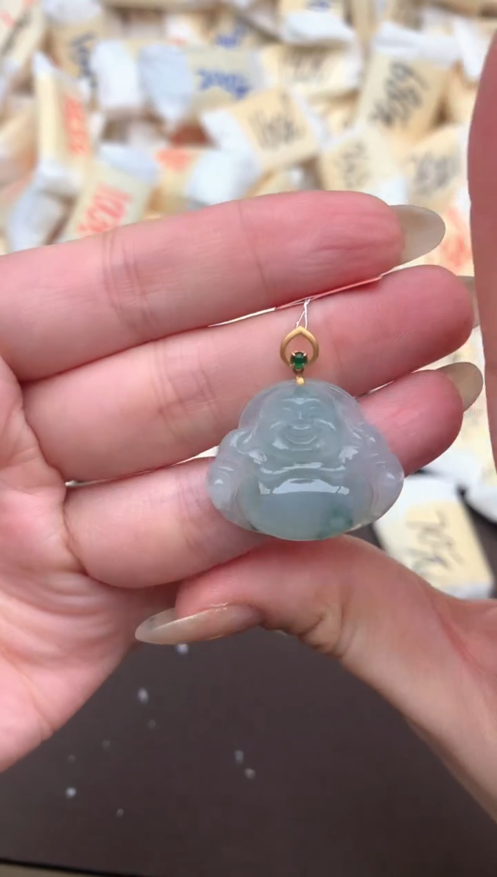【闪购商品】翡翠挂件18K金镶嵌— 