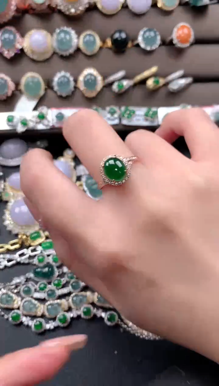 【闪购商品】翡翠戒指银S925镶嵌5214121