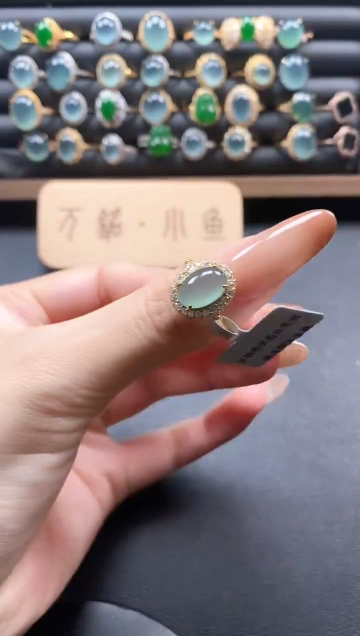 银S925镶嵌戒指翡翠15511