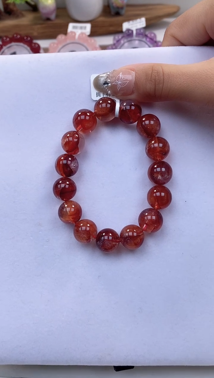 【闪购商品】水晶手串未镶嵌红胶花13+