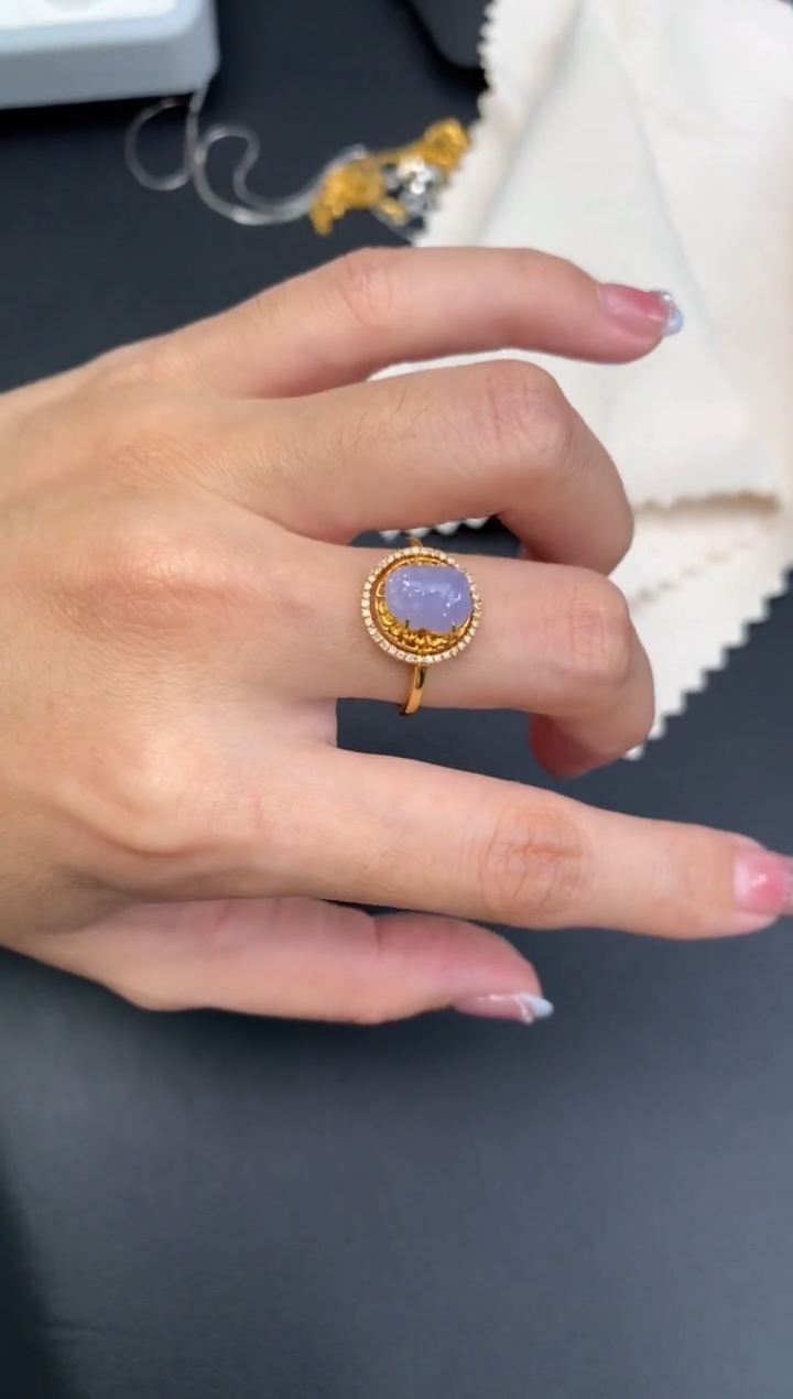 18K金镶嵌定制翡翠48小时鉴赏期 退货不扣服务费