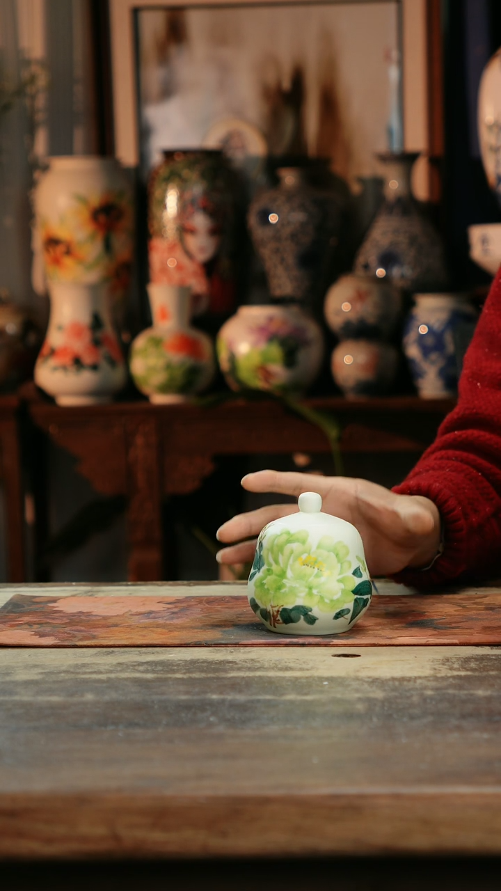 【闪购商品】瓷片景德镇纯手工釉下彩精品花瓶