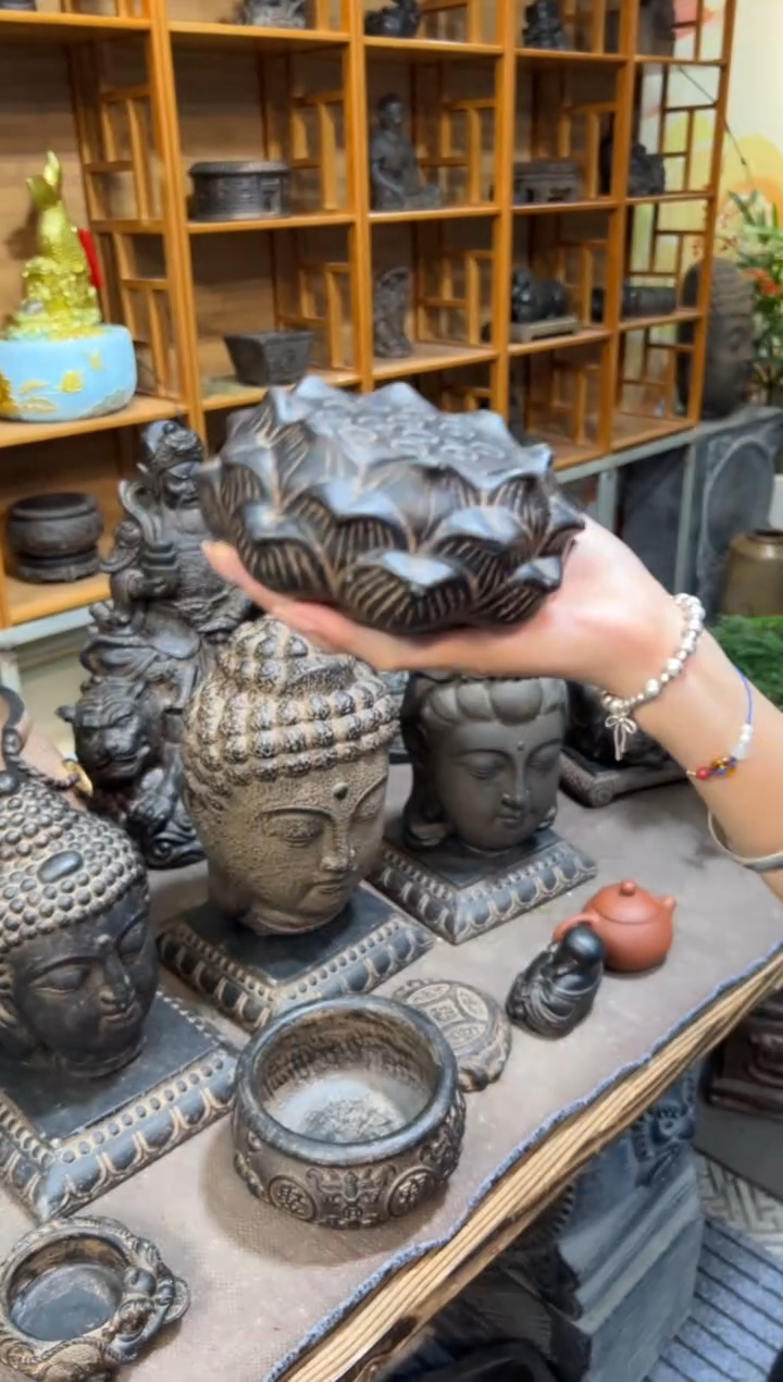 陶土【火山泥】莲蓬实心底座