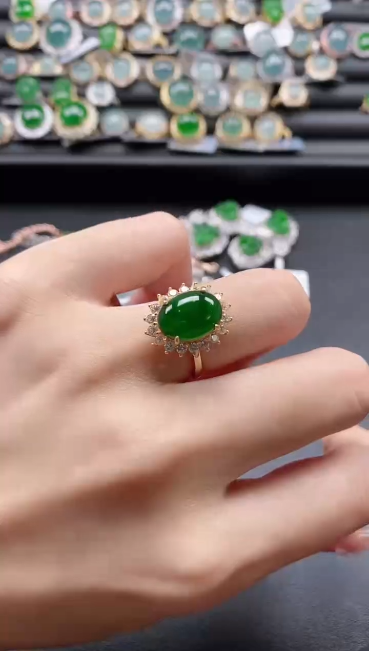 【闪购商品】翡翠戒指银S925镶嵌51511