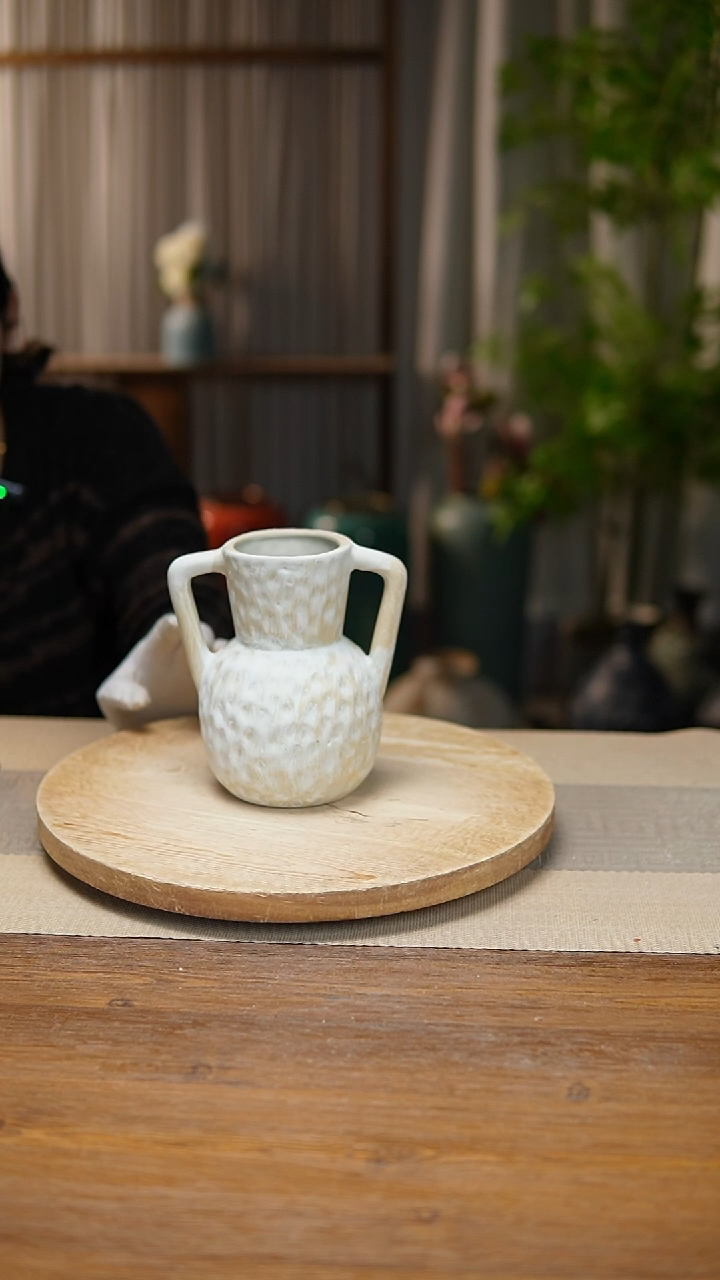 【闪购商品】陶瓷  花器陶瓷花瓶手捏瓶008瑕疵 