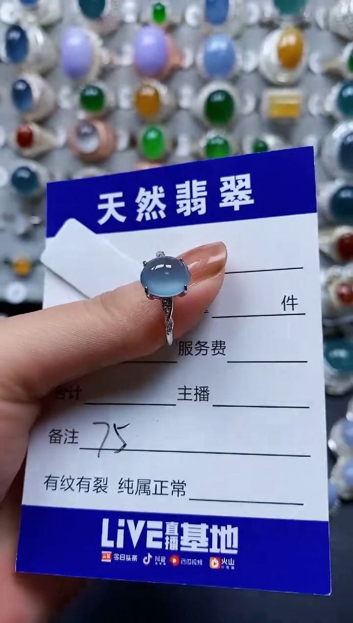 【闪购商品】翡翠戒指银S925镶嵌0075