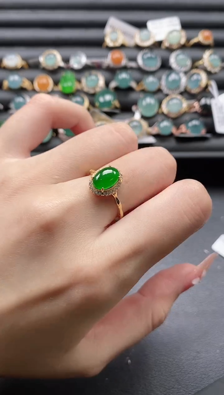 【闪购商品】翡翠戒指银S925镶嵌11111