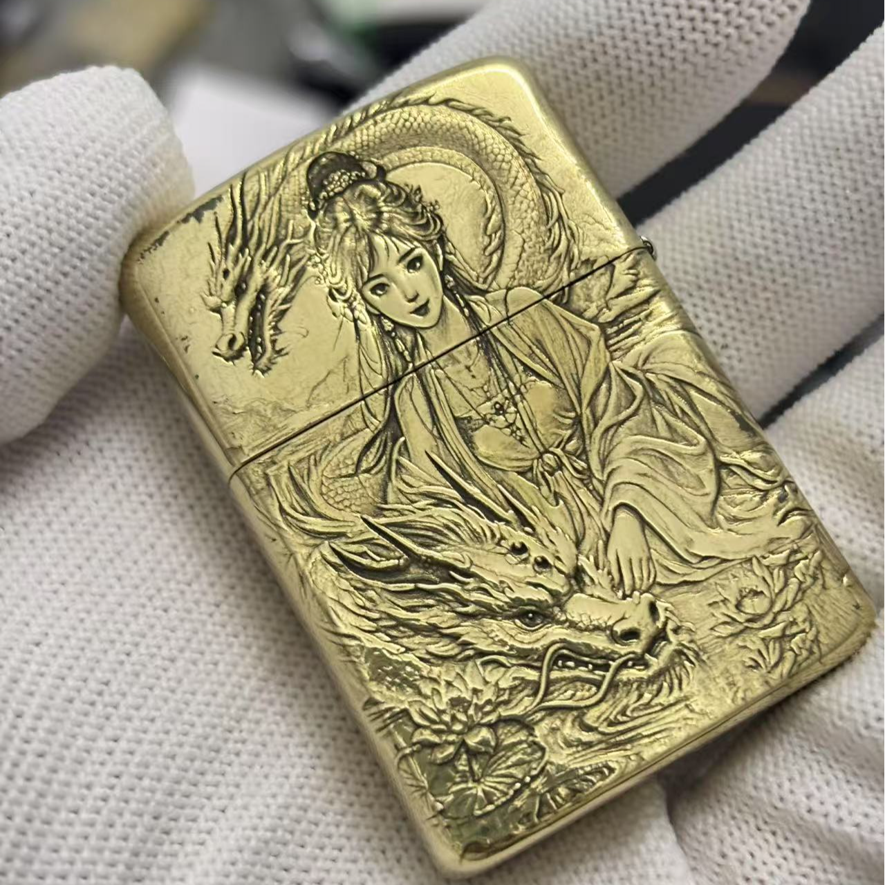 ZORRO佐罗打火机黄铜盔甲小龙女