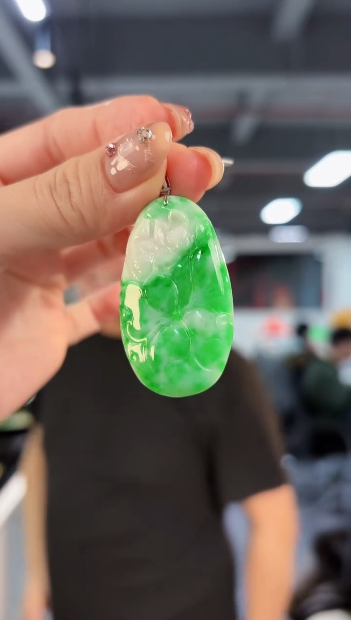 【闪购商品】翡翠颈饰18K金镶嵌缅料A货/支持复检/一件