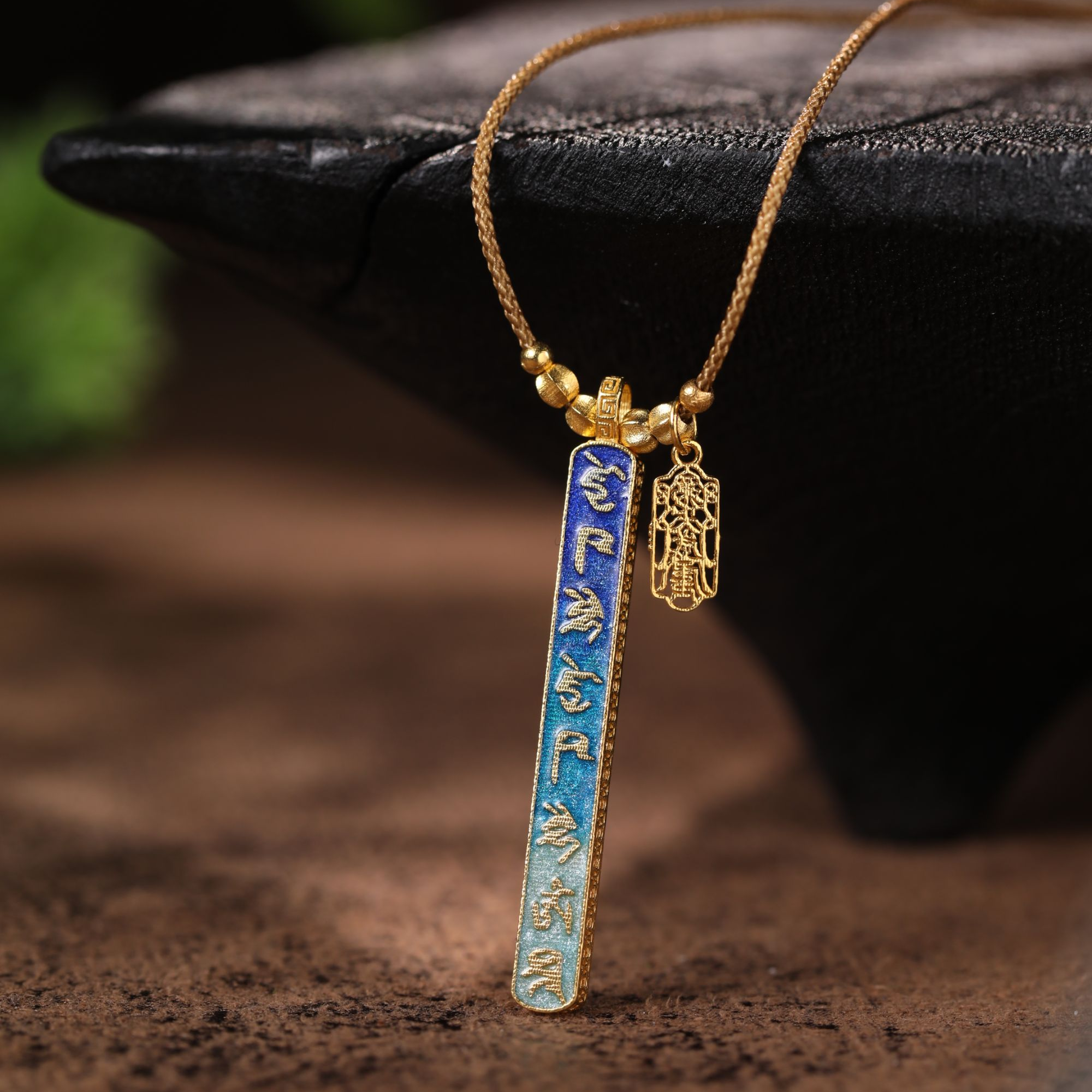 【嘉一昭愿】药师佛心咒原创K金编绳吊坠