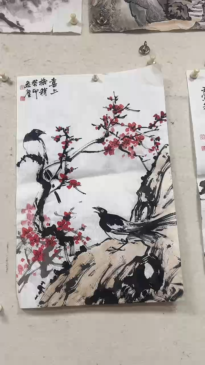 【闪购商品】国画高勇利老师四尺三开花鸟画