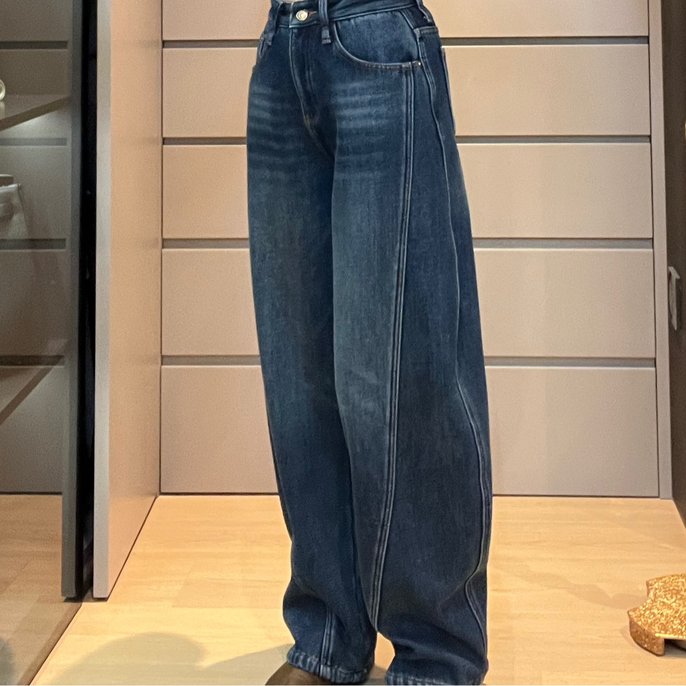 ZM25年新款设计款中腰加厚修身长裤显瘦冬季保暖牛仔裤2899