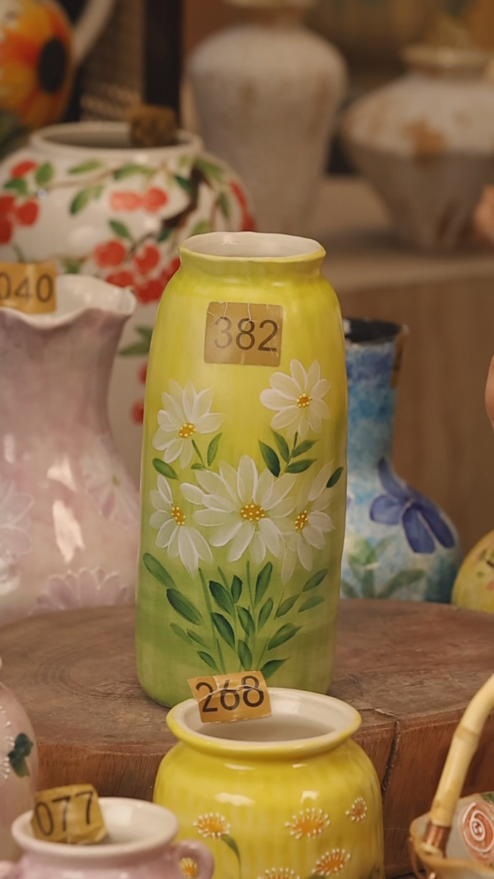 陶瓷景德镇设计师手作花器摆件侘寂风@M382@