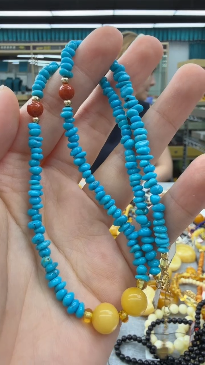 绿松石未镶嵌颈饰250秒拍号   假一赔三