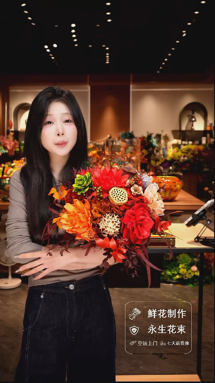 手工艺品琉璃手工花器花束空运包邮送货上门-以图片为准   