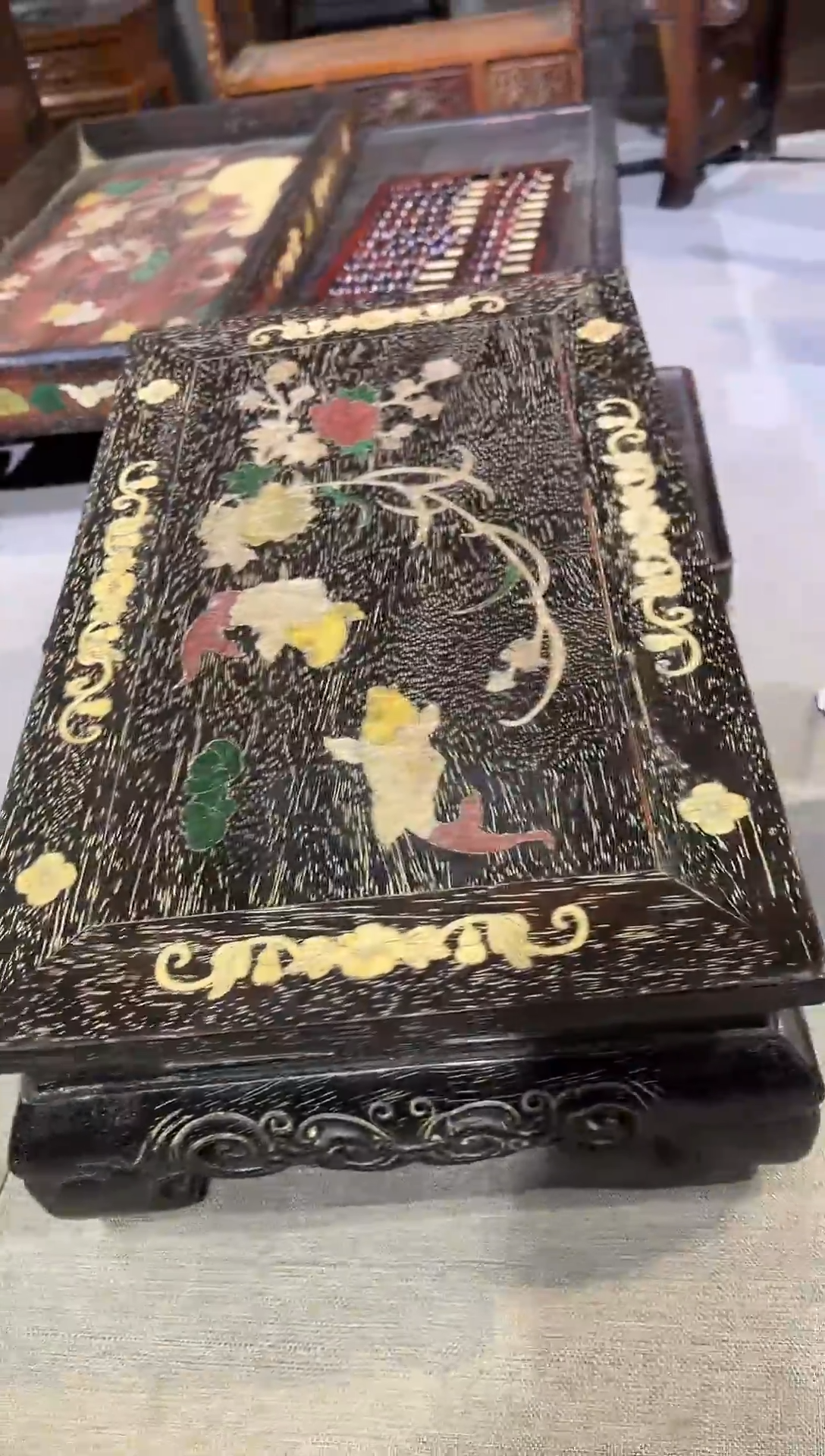 檀香紫檀（小叶紫檀）紫檀荷花鱼炕桌