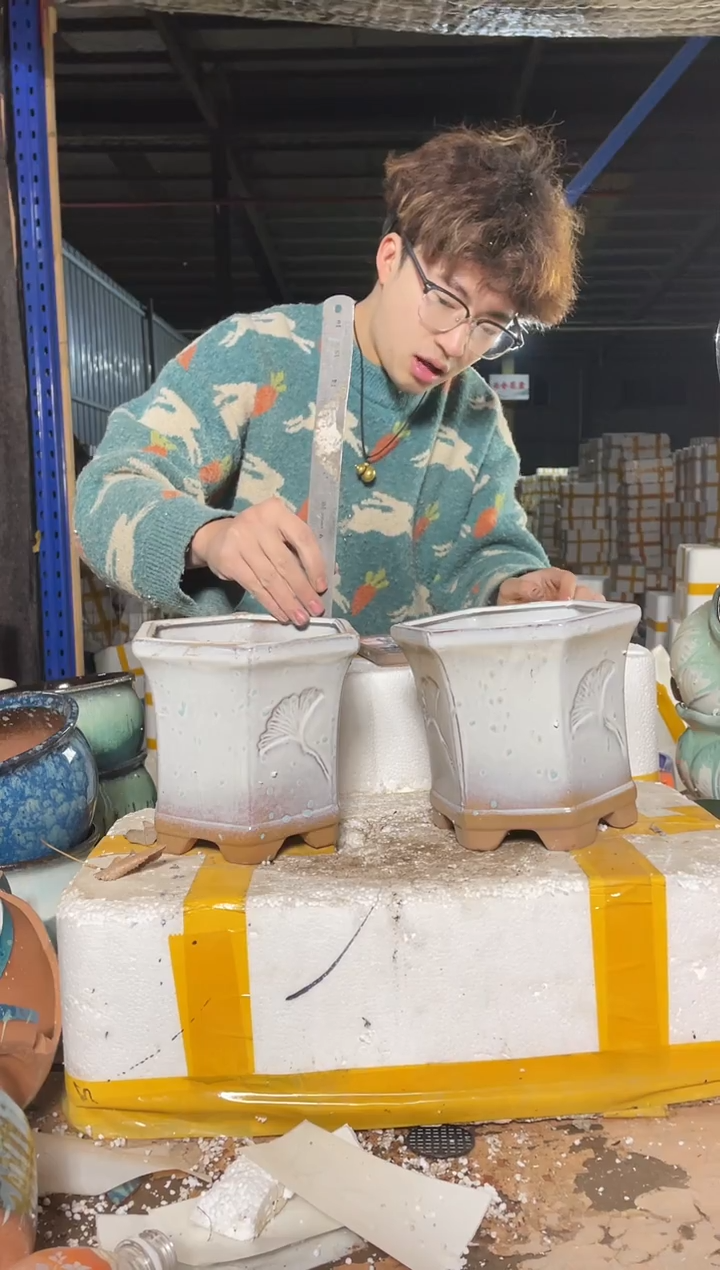 紫砂花盆宜兴紫砂粗陶花盆16-16