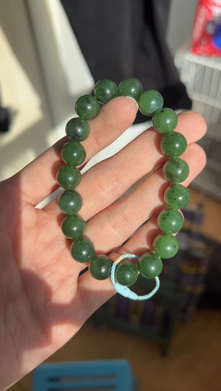未镶嵌手串和田玉木孜塔格碧玉手串卡10
