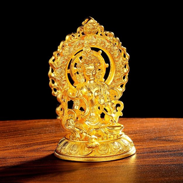 足金999古法文殊菩萨 收藏佛系摆件神像佛系摆件黄金风水佛系摆件