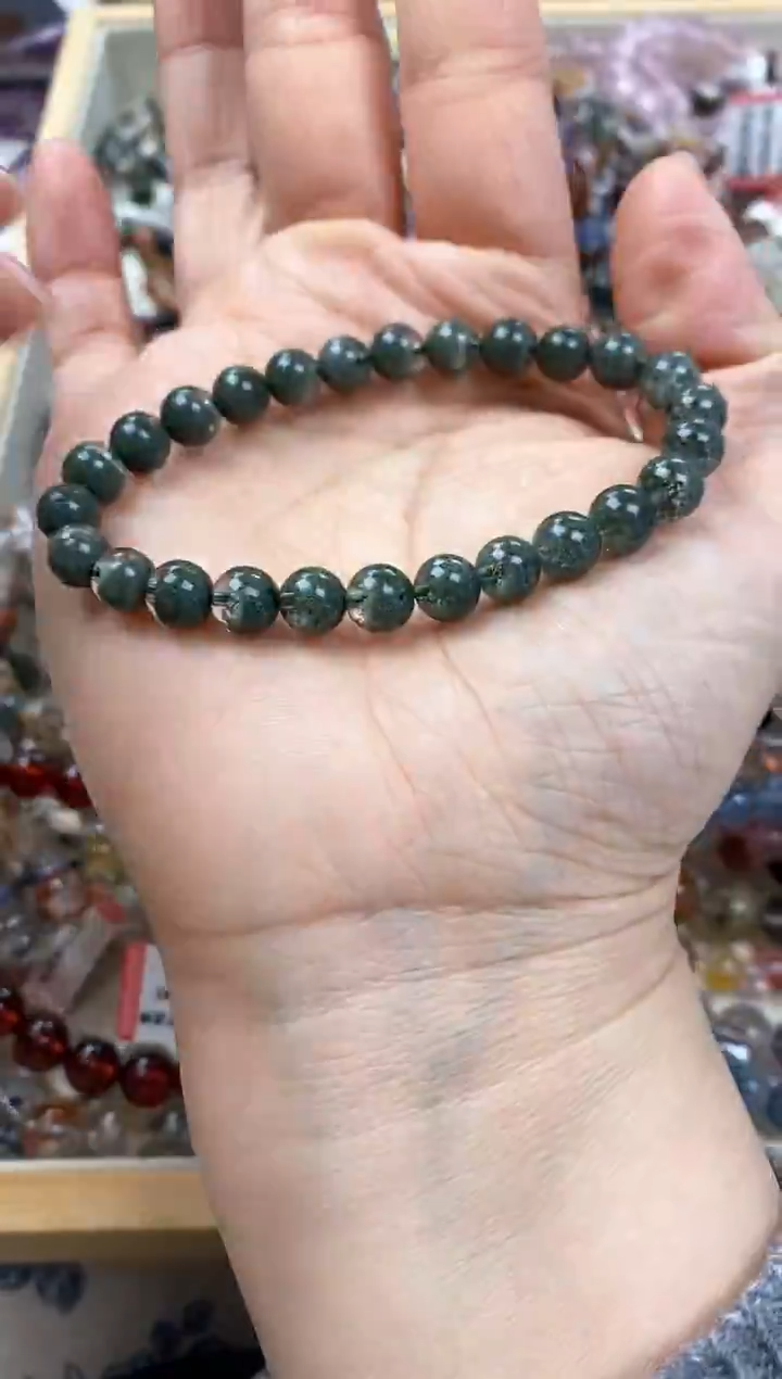 未镶嵌手链烟晶绿幽灵7.3