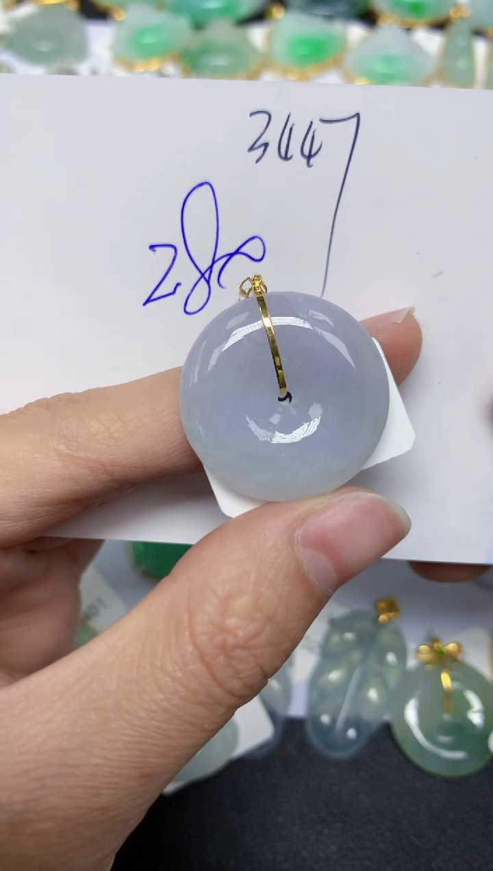 【闪购商品】翡翠颈饰18K金镶嵌天然翡翠A货