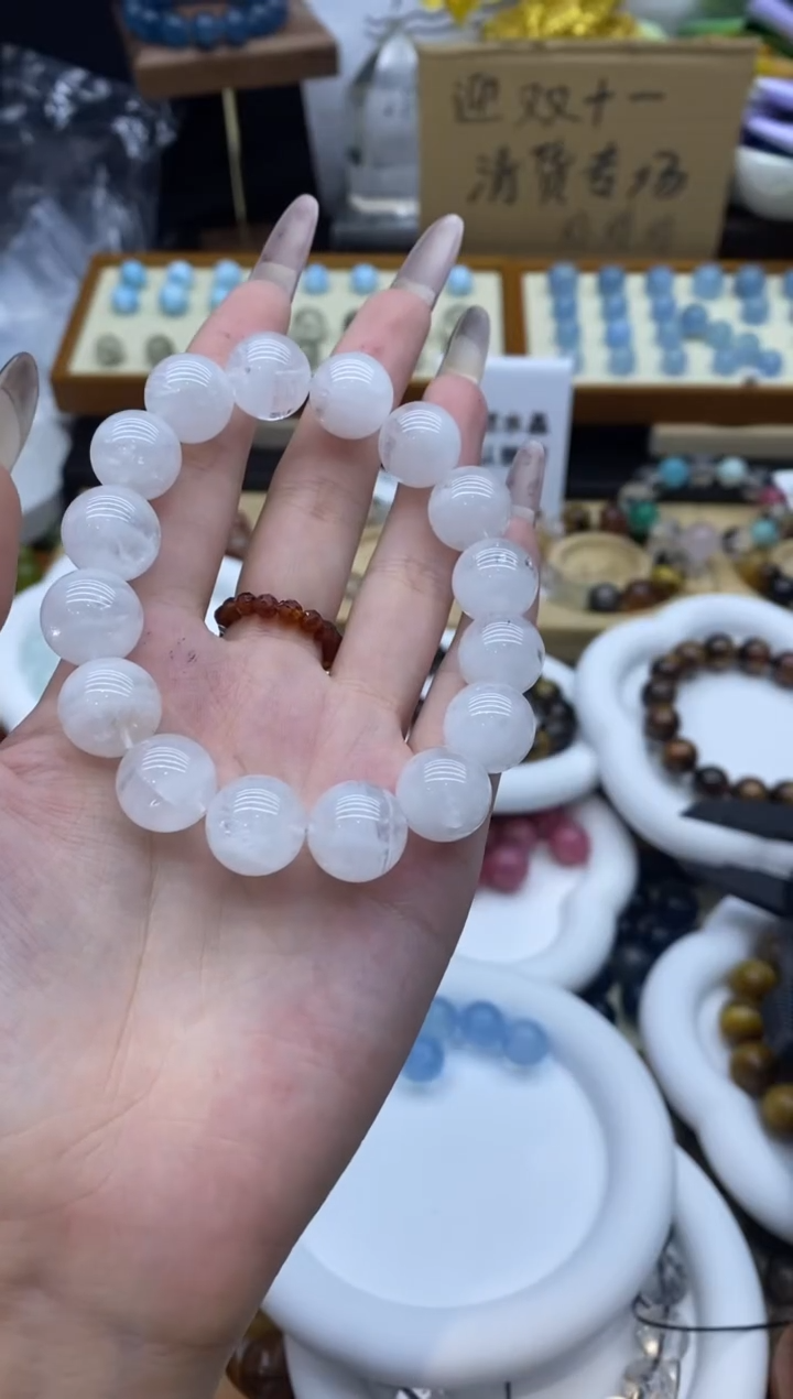 未镶嵌珠宝半成品水晶A48半盆白幽13+DIY单珠天然水晶多样性发一