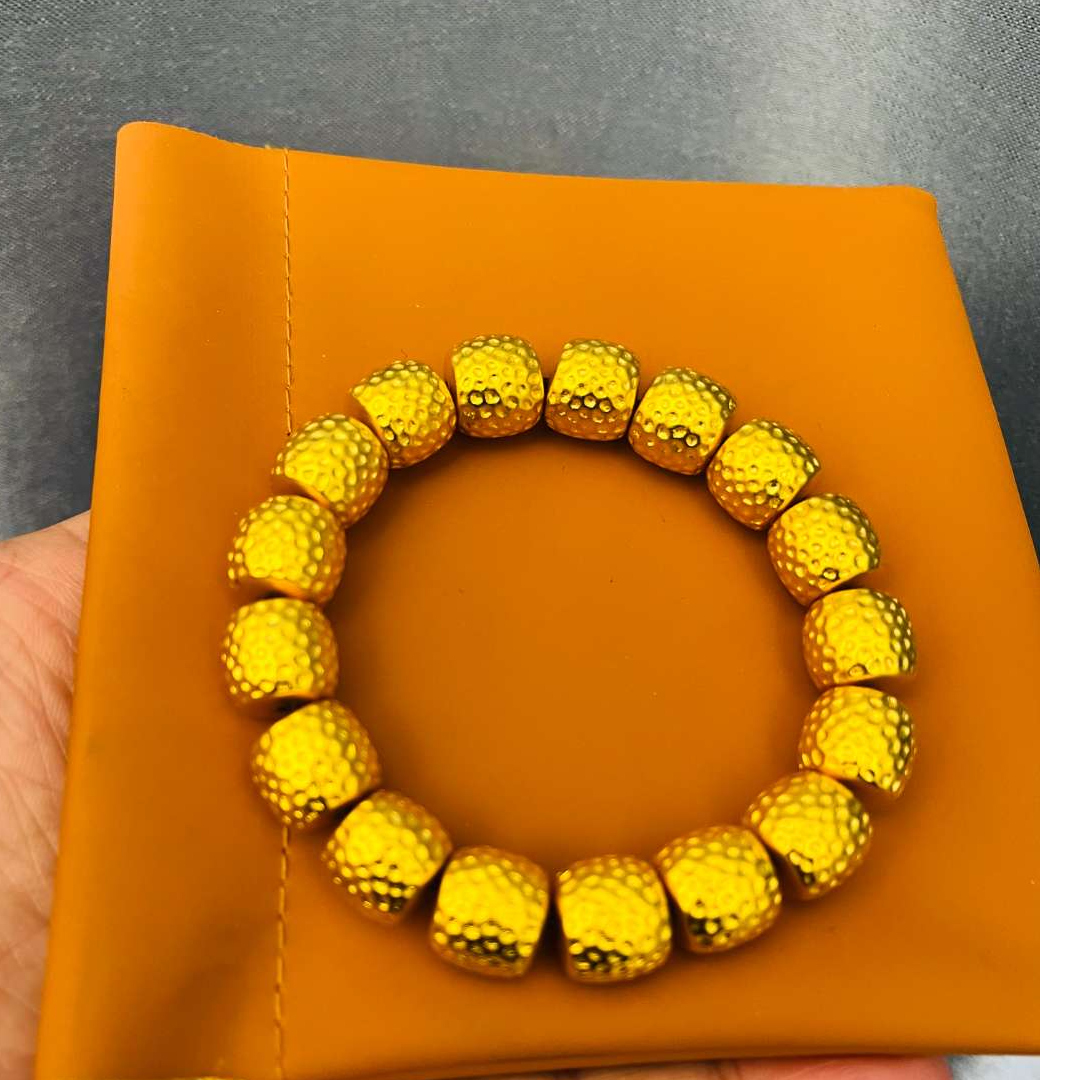 合金手链 锤纹老型珠手串手链 卡12mm 时尚款