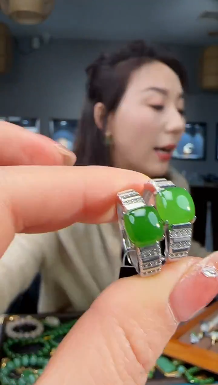 银S925镶嵌戒指和田玉多样性发货拍一发一 