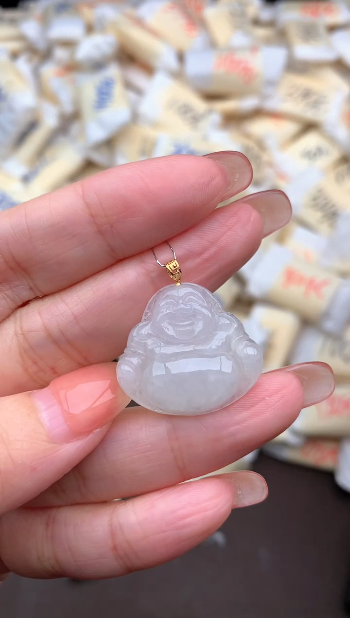 【闪购商品】翡翠挂件18K金镶嵌一