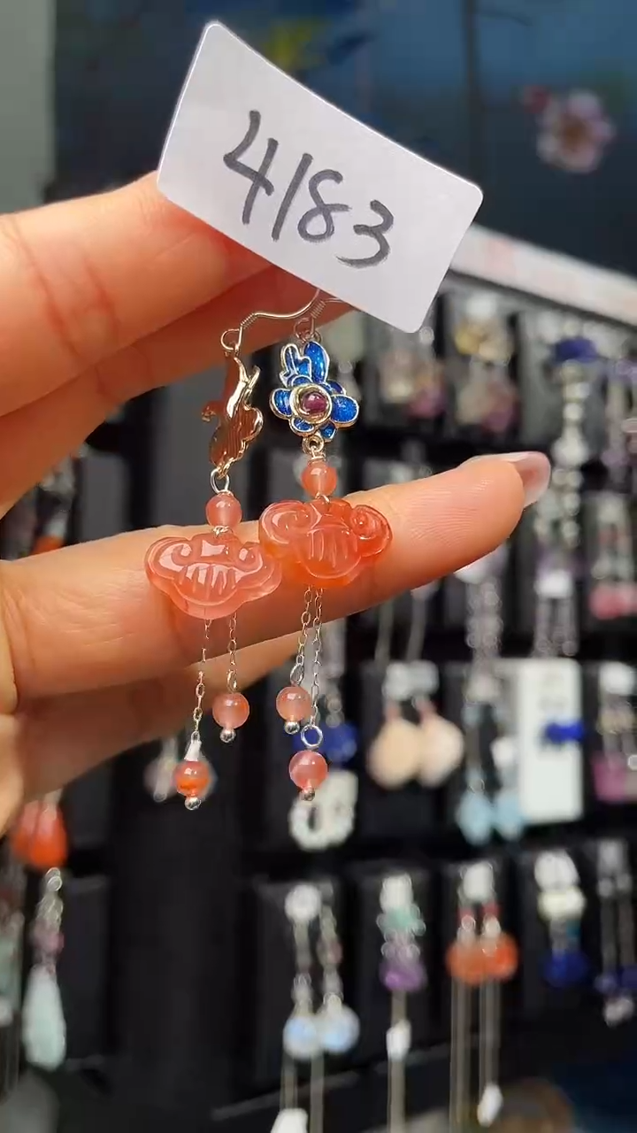 未镶嵌南红玛瑙耳饰喜欢拍