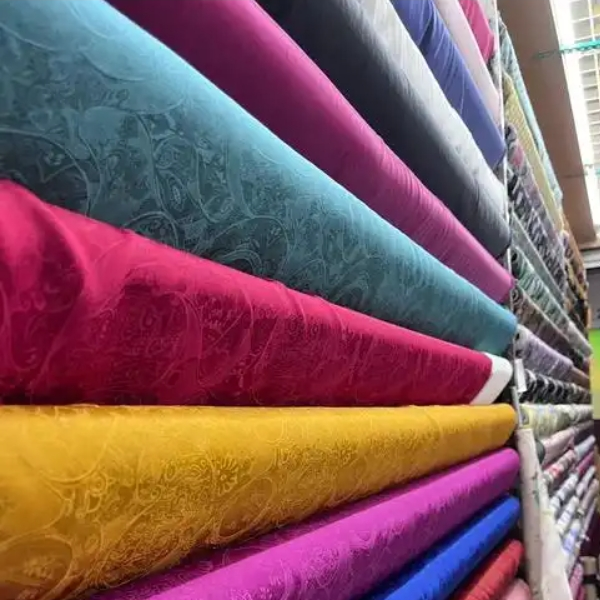 【三号链接】高品质香云纱纯丝红云纱提花花萝薯莨面料