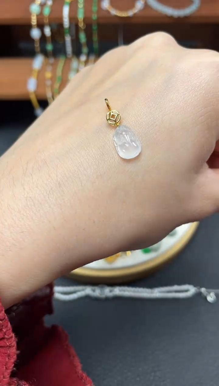 【闪购商品】翡翠吊坠(不含链)18K金镶嵌一个   JK309