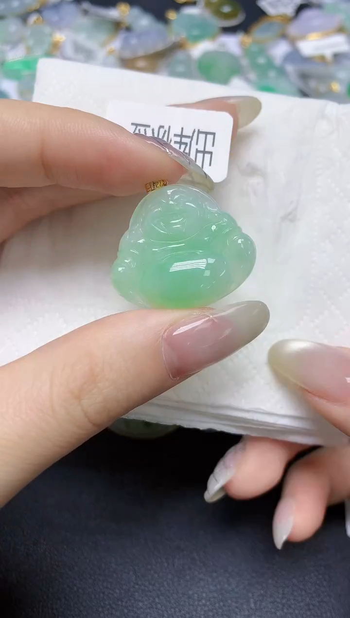 【闪购商品】翡翠18K金镶嵌颈饰天然缅甸翡翠A货