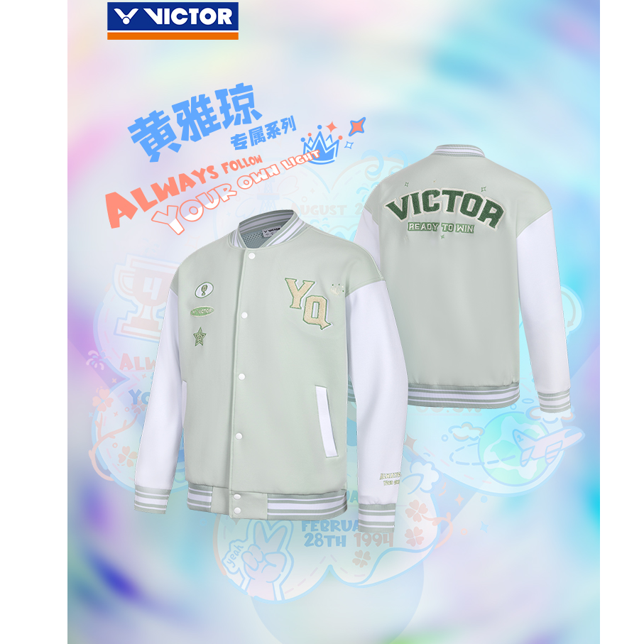 威克多VICTOR胜利羽毛球服2025黄雅琼系列棒球服外套YQJ-503HYQ