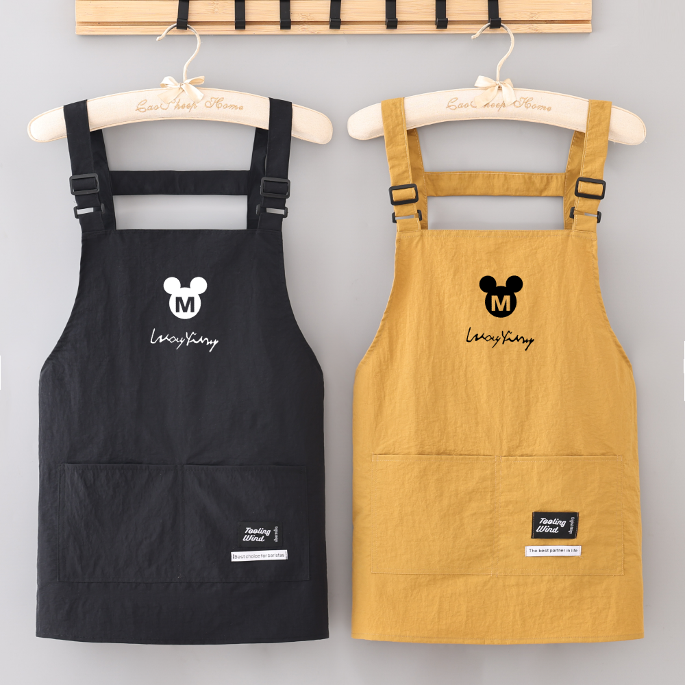 25年家用罩衣时尚防泼水工作服成人干活可调节围裙可定制印字logo