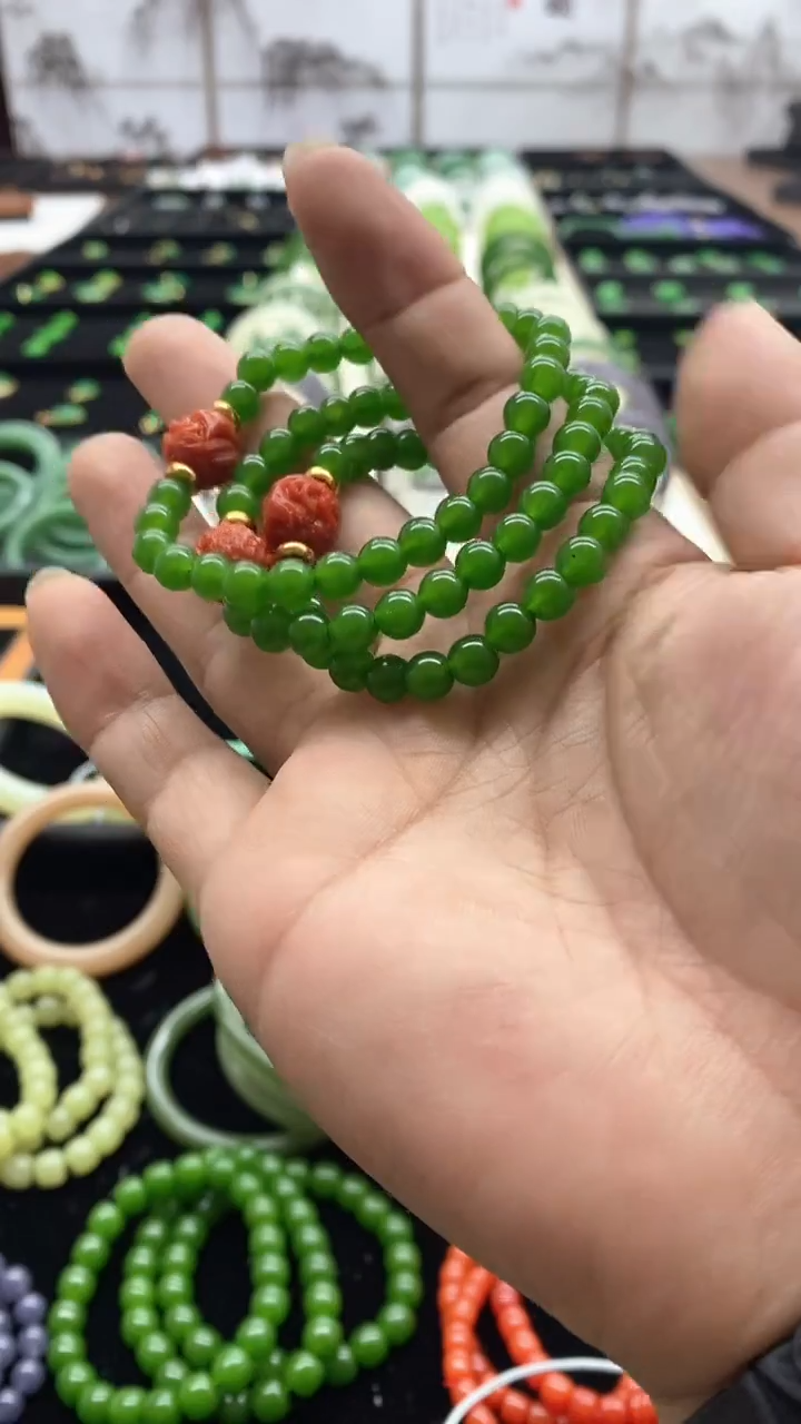 【闪购商品】未镶嵌和田玉（碧玉）手链6