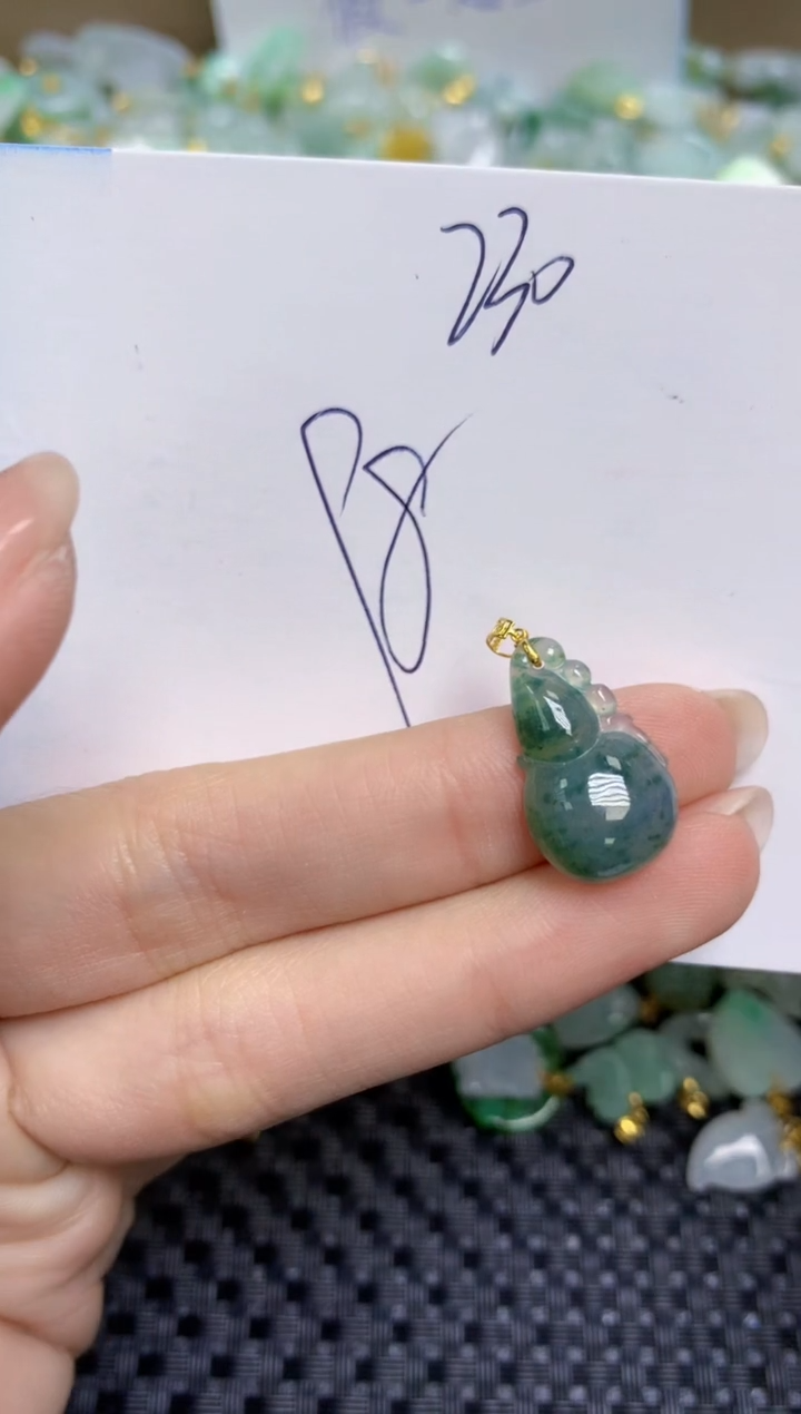 【闪购商品】翡翠颈饰18K金镶嵌天然缅甸A货翡翠