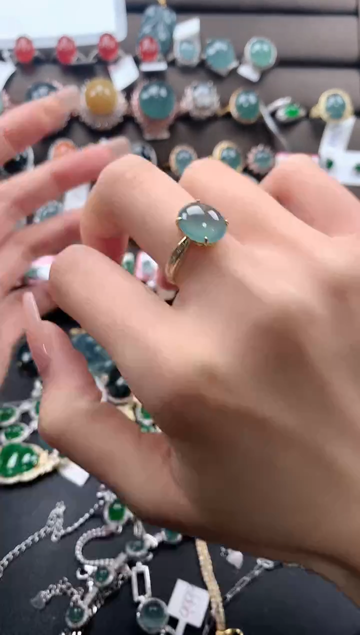 【闪购商品】翡翠戒指银S925镶嵌345435