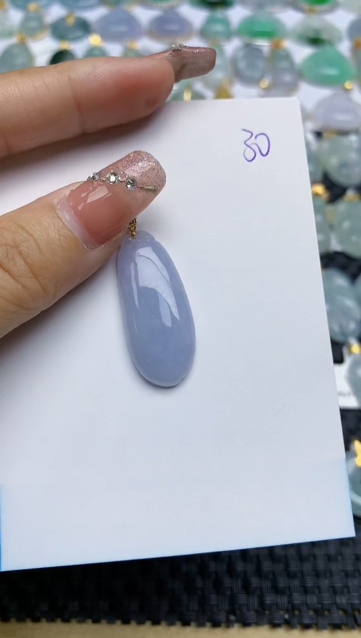 【闪购商品】翡翠颈饰18K金镶嵌天然A货翡翠 30