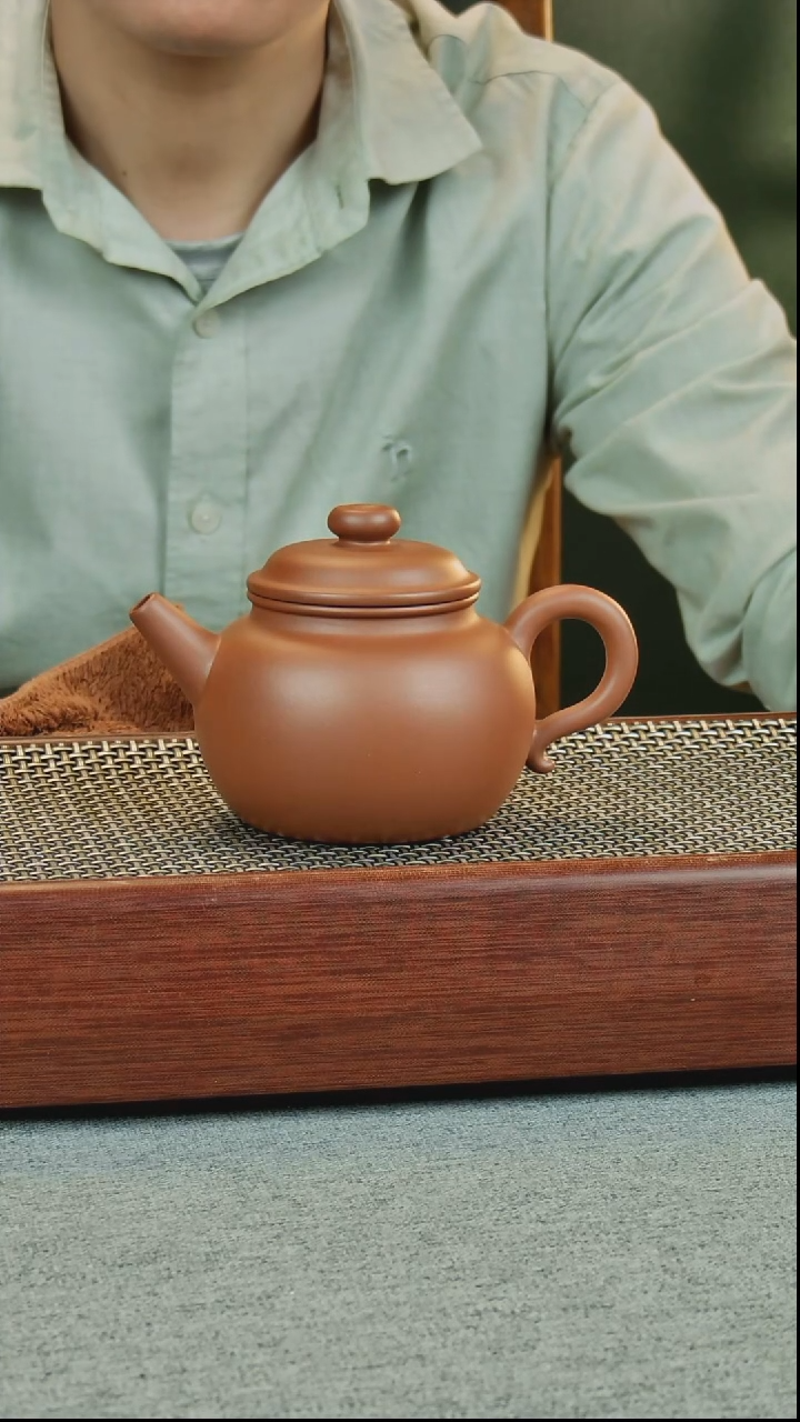 茶壶紫砂勇老师全手壶红皮龙220cc