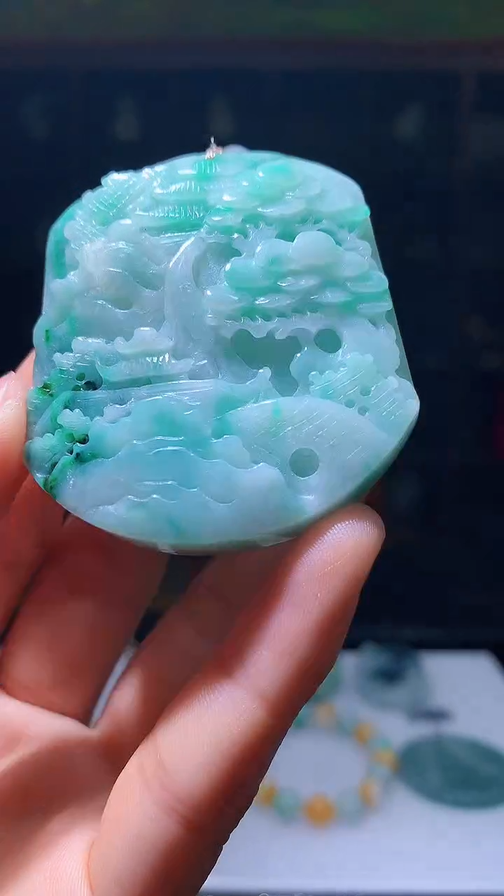 【闪购商品】定制翡翠未镶嵌1088hm-毛货挂件8