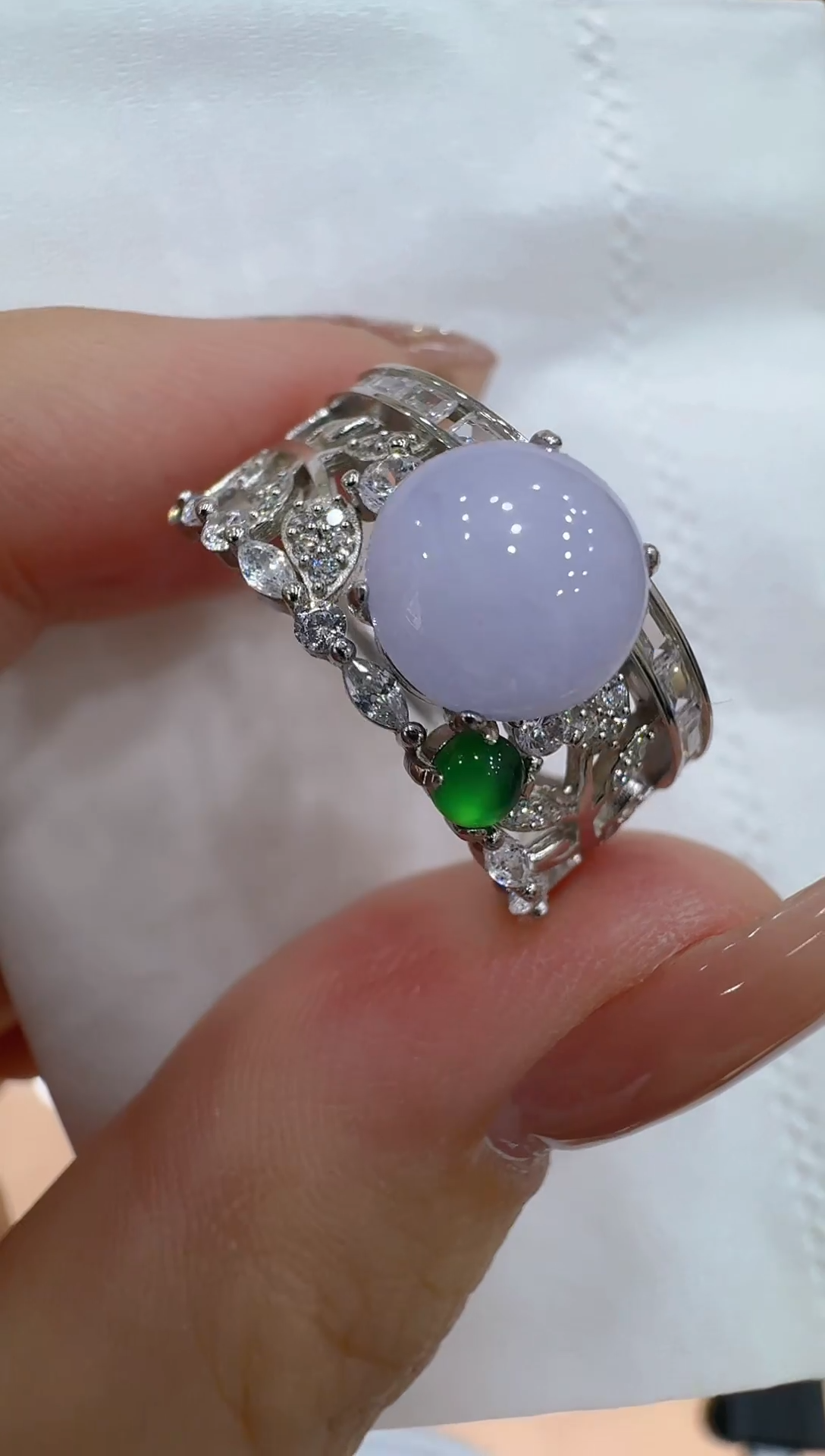银S925镶嵌戒指翡翠多样性团购发一件