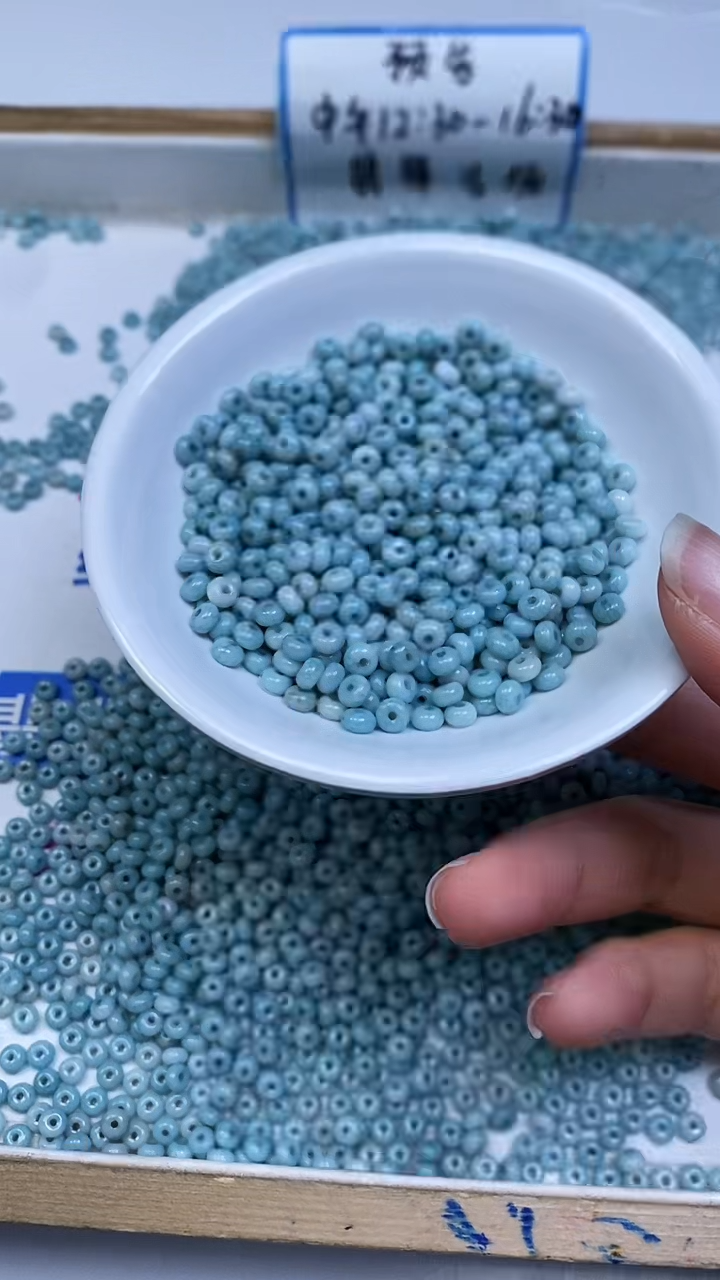 未镶嵌散珠玛瑙/玉髓E925 蓝玛瑙算盘2*4mm100个8元