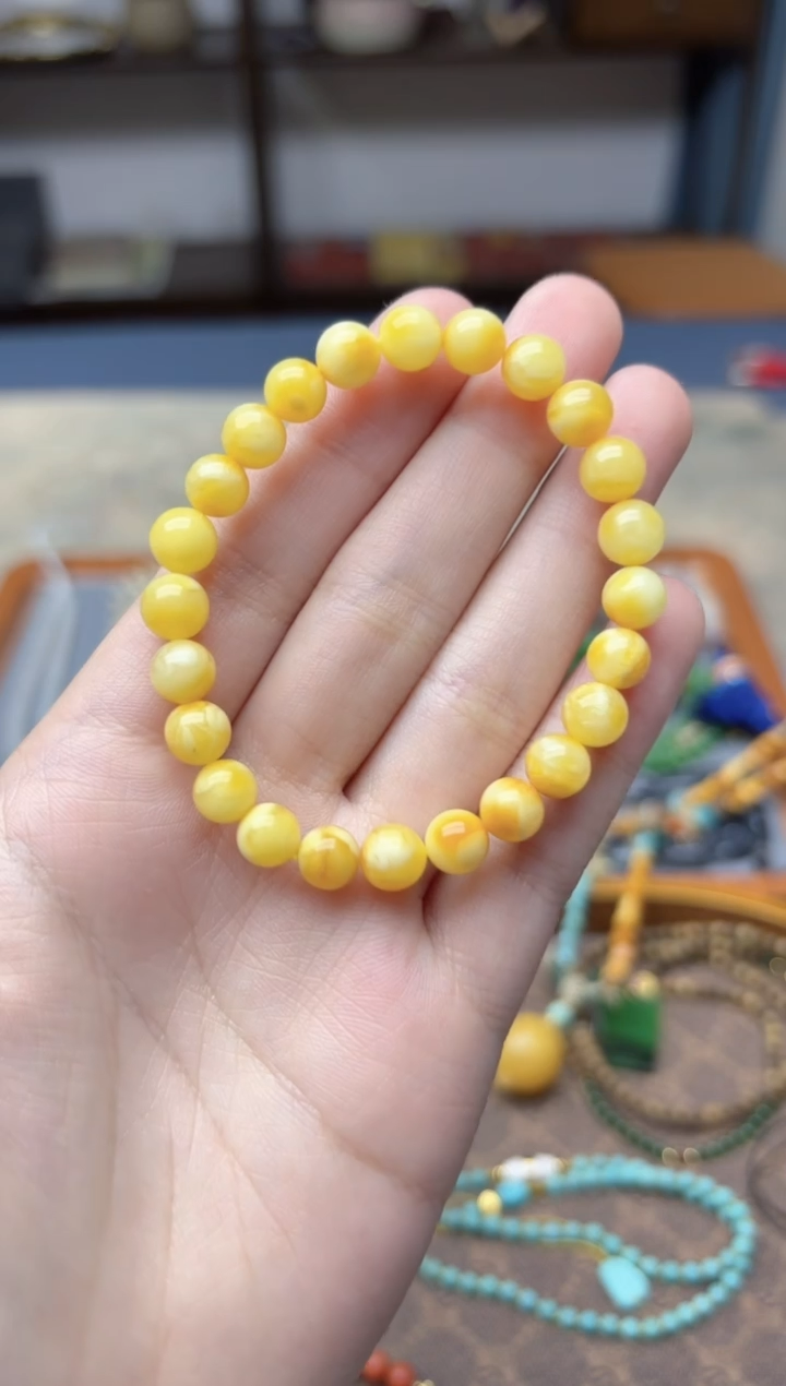 裸石蜜蜡未镶嵌蜜蜡手串7mmYN